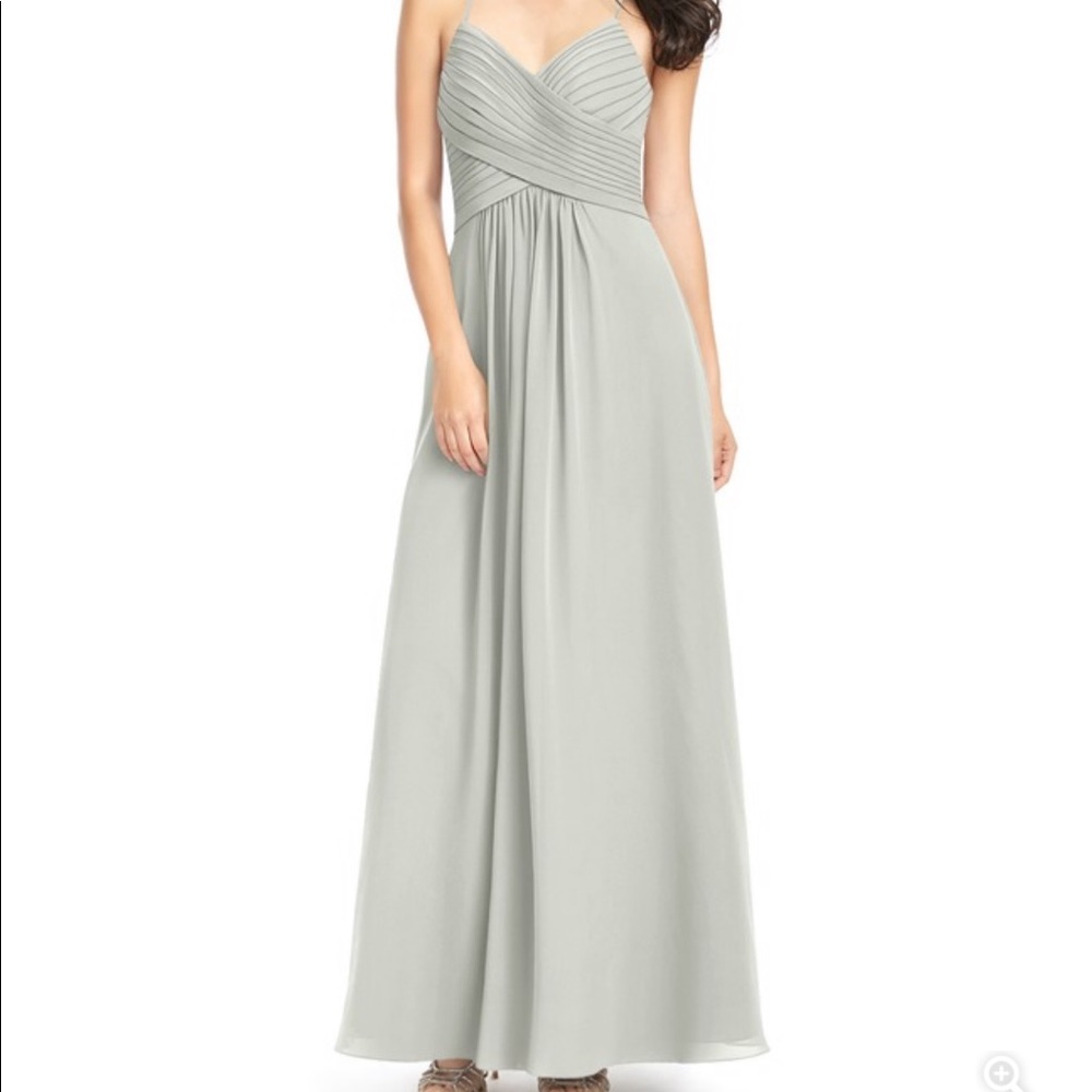 Azazie Haleigh Bridesmaid dress in “Silver”